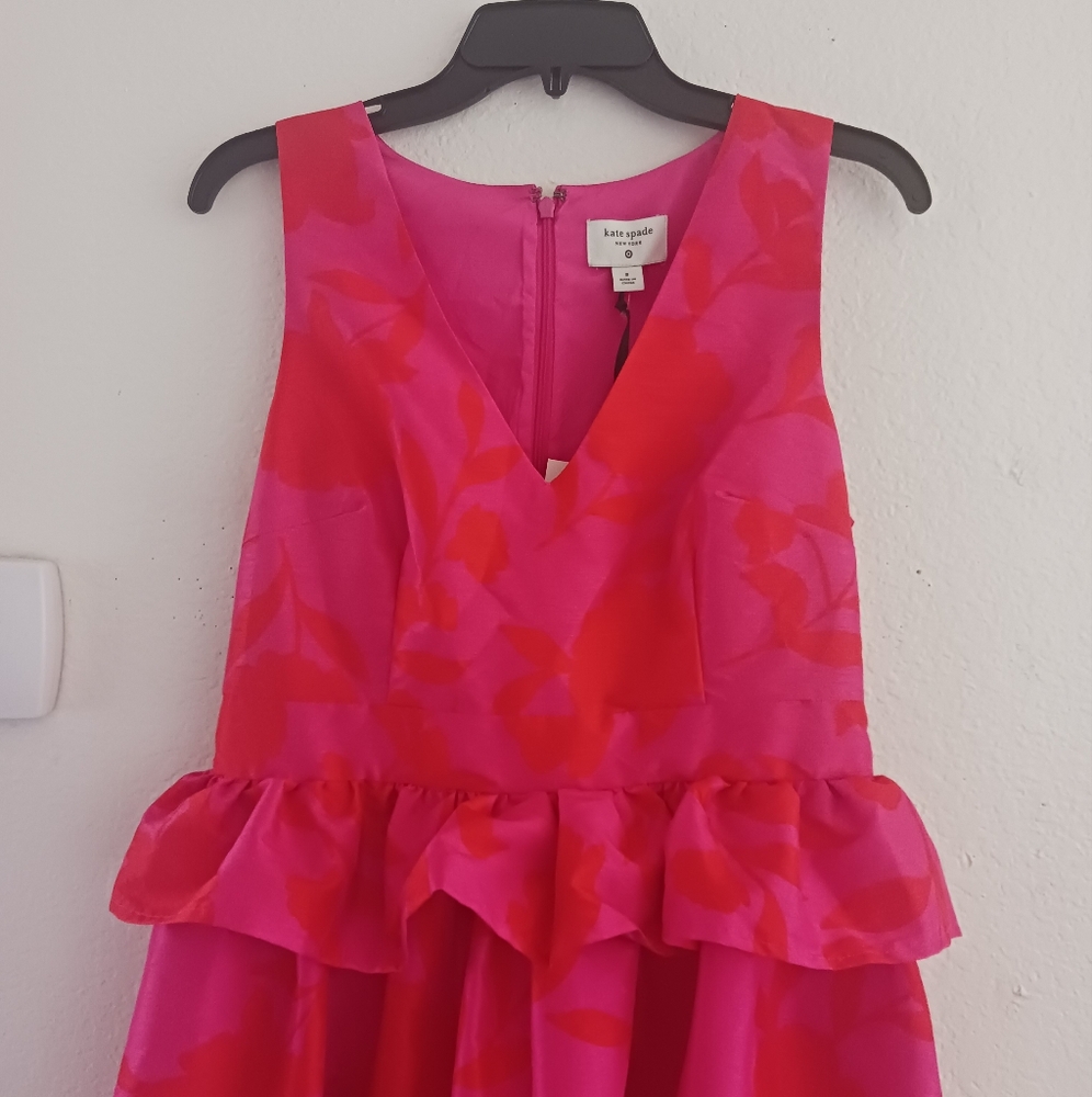 Kate Spade‎ Peplum Rose Midi Dress - Picture 2 of 10